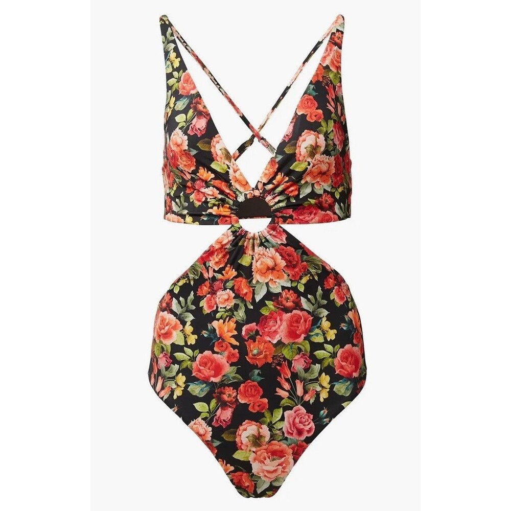 Onia Marisol Floral One Piece Swimsuit XS Cutout Cheeky NWT $195